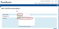Add Course Number Add Course Number